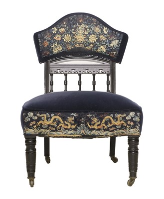 Lot 1252 - An Ebonised Bedroom Chair, Holland & Sons