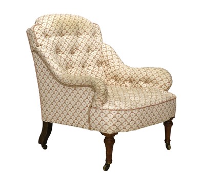 Lot 886 - A Victorian Upholstered Armchair, stamped...