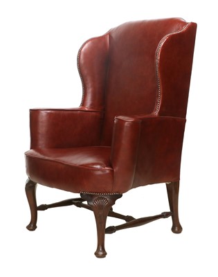 Lot 813 - A George III-Style Wing-Back Library Armchair,...