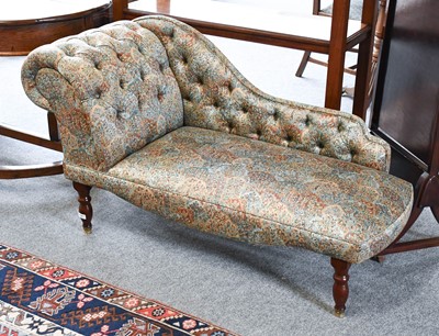 Lot 1287 - A Victorian Style Chaise Longue, with Liberty...