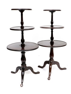 Lot 898 - A Pair of George III Mahogany Three-Tier Dumb...