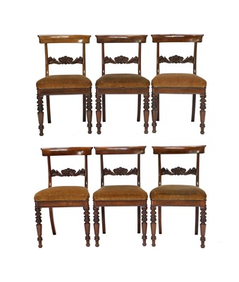 Lot 393 - A Set of Six William IV Carved Rosewood Dining...