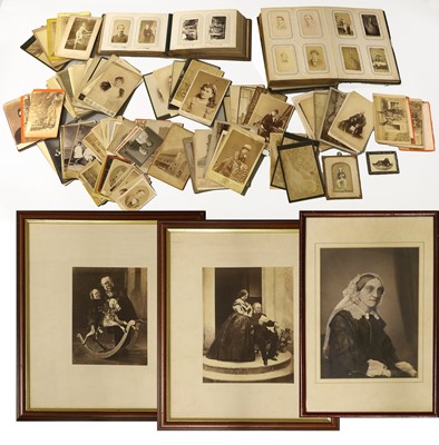 Lot 301 - Photographs A colleciton of cartes de visite,...