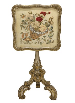 Lot 859 - A Victorian Cream-Painted, Giltwood and Gesso...