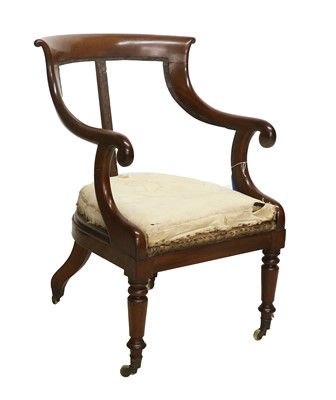 Lot 1432 - A George IV Mahogany Open Armchair, 2nd...