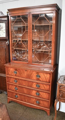 Lot 1345 - A Regency Style Mahogany Secretaire Bookcase,...