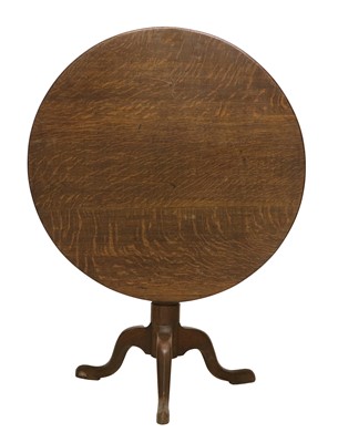 Lot 745 - A George III Oak Circular Tripod Table, late...