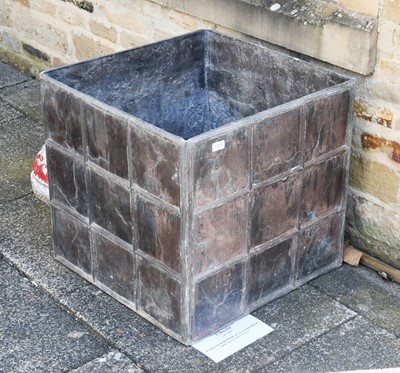 Lot 1264 - A Large Lead Garden Planter, of square form,...