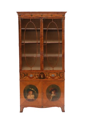 Lot 401 - An Edwardian Satinwood and Polychrome Painted...