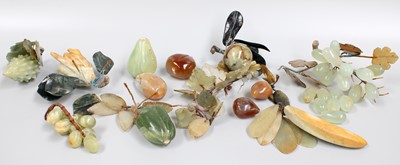 Lot 148 - Assorted 20th Century Carved Hardstone Fruit...
