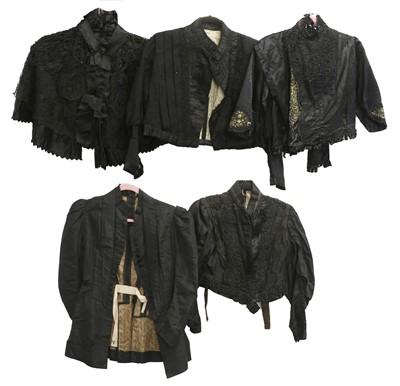 Lot 2229 - Victorian Costume comprising black silk and...