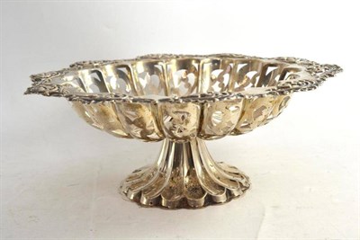 Lot 402 - A pierced silver pedestal comport, Chester 1906