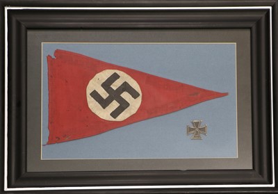 Lot 110 - A Second World War German Car Pennant, in red...