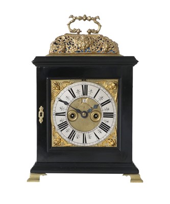 Lot 263 - An Ebonised Striking Table clock, signed...