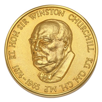 Lot 242 - Sir Winston Churchill Gold Commemorative Medal;...