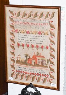 Lot 1087 - Alphabet Sampler Worked by Eleanor Suart, age...