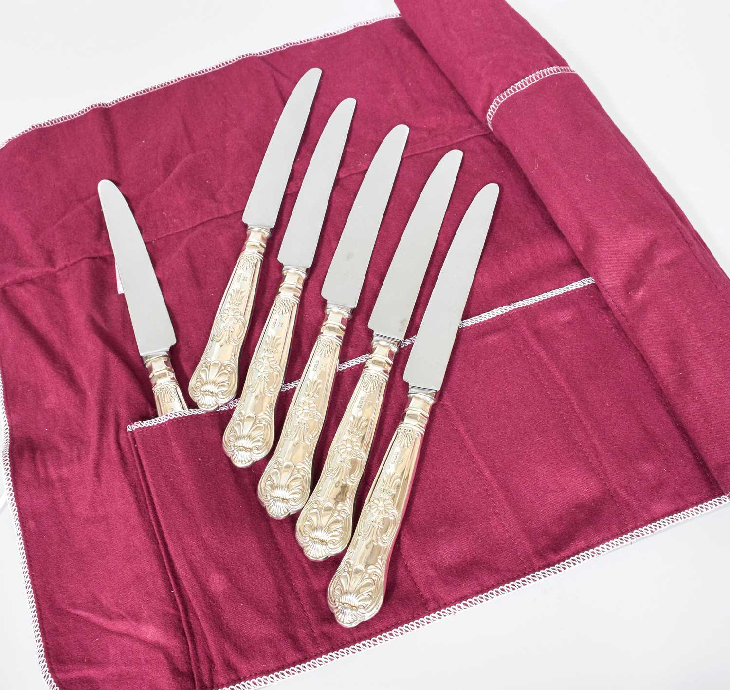 Lot 65 - A Set of Six Elizabeth II Silver Table-Knives...