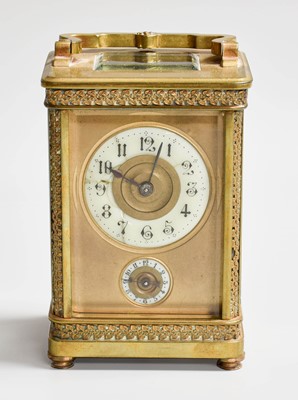 Lot 172 - A French Brass Carriage Alarm Timepiece, circa...