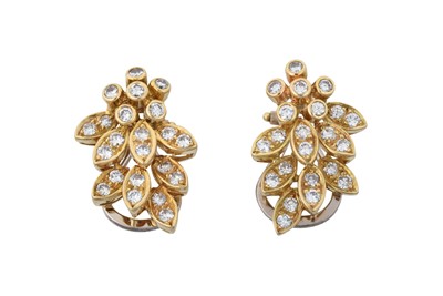 Lot 2117 - A Pair of Diamond Earrings the spray motifs...