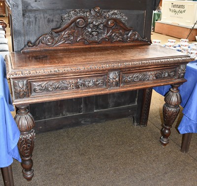 Lot 1170 - A 19th Century Oak Gothic Revival Buffet, with...