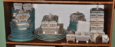 Lot 424 - Victorian pottery Aesthetic-style dinner service, with various tureens and covers and meat platters