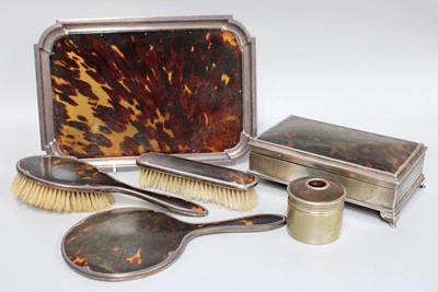 Lot 143 - A George V Silver and Tortoiseshell...