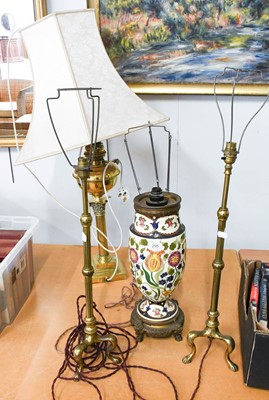 Lot 295 - A Pair of Gilt Metal Telescopic Table Lamps,...