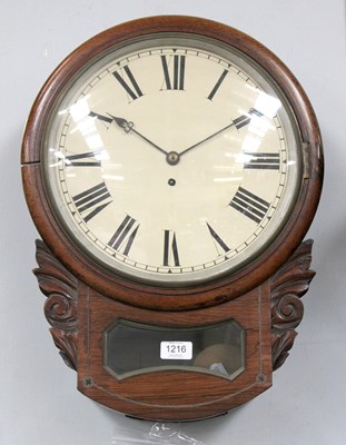 Lot 1216 - A Mahogany Drop Dial Passing Strike/Wall...