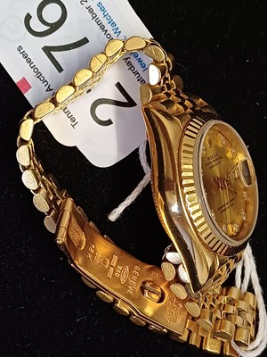 Lot 2176 - Rolex: A Lady's 18 Carat Gold Automatic...