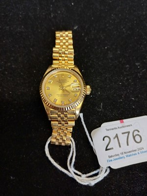 Lot 2176 - Rolex: A Lady's 18 Carat Gold Automatic...