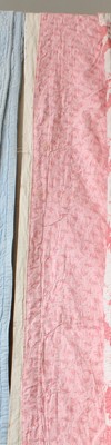 Lot 1257 - 19th Century Strippy Quilt with pink floral...