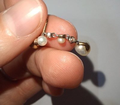 Lot 2175 - A Pair of Early 20th Century Pearl and Diamond...