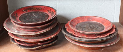 Lot 315 - A Collection of Chinese Lacqured Dishes. late...