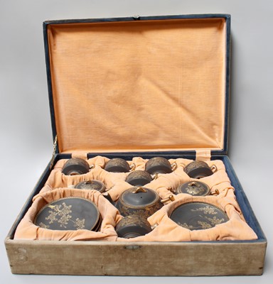 Lot 256 - A Cased Japanese Satsuma Earthenware Tea...