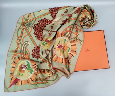 Lot 1165 - Hermés Silk Scarf L'Ombrelle Magique Designed...