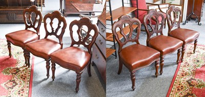 Lot 1308 - A Set of Six Victorian Mahogany Dining Chairs,...