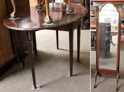 Lot 1133 - A George III Mahogany Drop Leaf Table, oval...