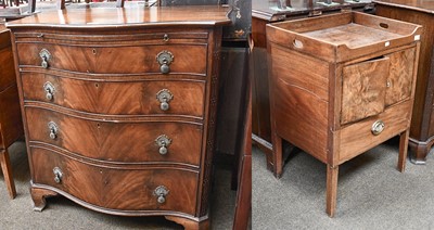 Lot 1192 - A Georgian Style Serpentine Mahogany Chest of...