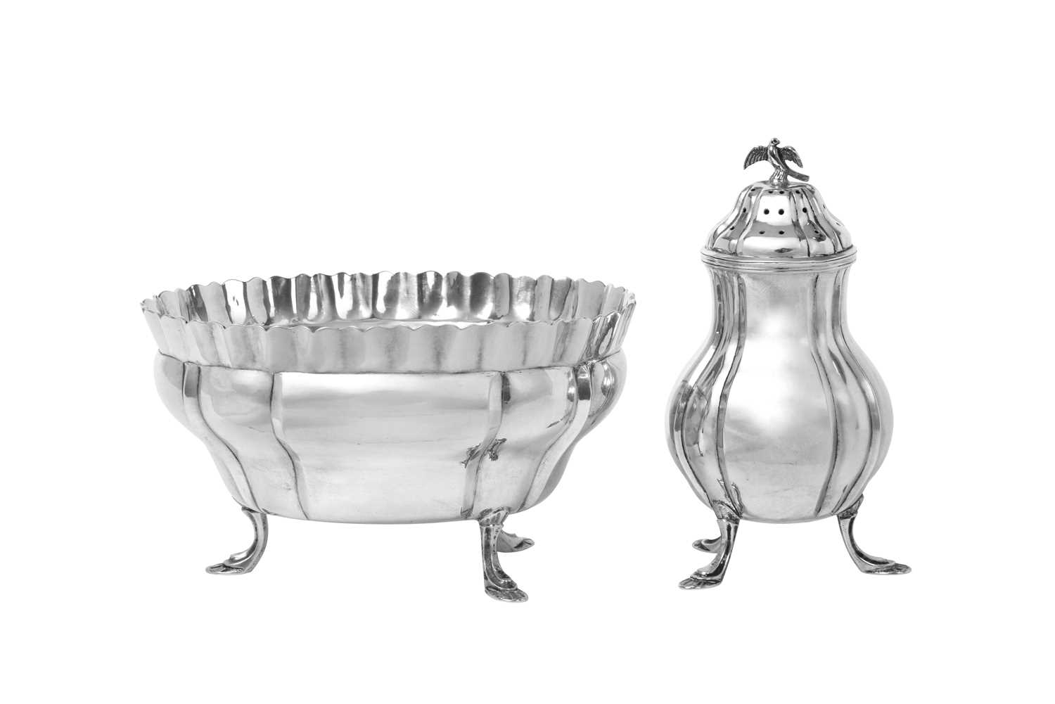 Lot 2073 - A Norwegian Silver Sugar-Bowl and Caster