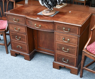 Lot 1300 - An Edwardian Cross-banded Mahogany Inlaid Desk,...