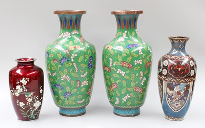 Lot 230 - A Japanese Gin Bari Cloisonne Vase, decorated...