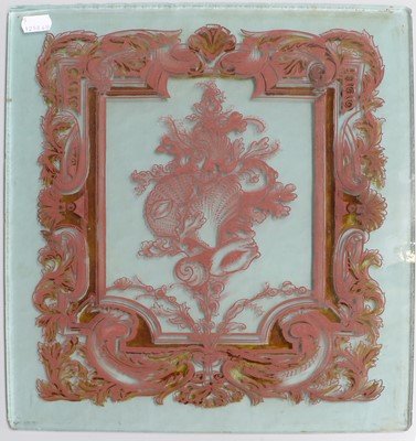 Lot 174 - Three Painted Glass Panels, 19th century,...