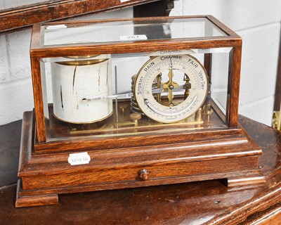 Lot 257 - An Oak Cased Barograph, single drawer includes...