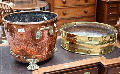 Lot 262 - A 19th Century Copper and Brass Twin Handled...