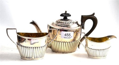 Lot 455 - Matched three piece silver tea service