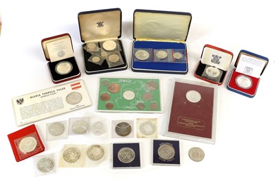 Lot 304 - Assorted World Silver Coins and Medallions,...