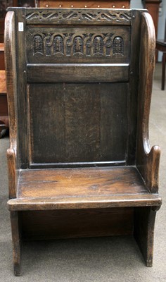 Lot 1143 - A 17th Century Style Carved Oak Single Seat...