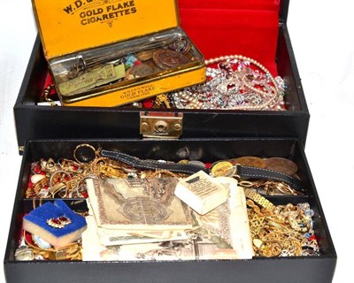 Lot 457 - A quantity of costume jewellery, coins, notes, etc