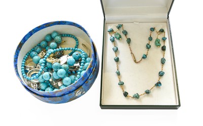 Lot 445 - A Quantity of Turquoise Jewellery, comprising...