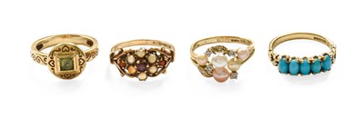 Lot 442 - Four 9 Carat Gold Rings, comprising of a...